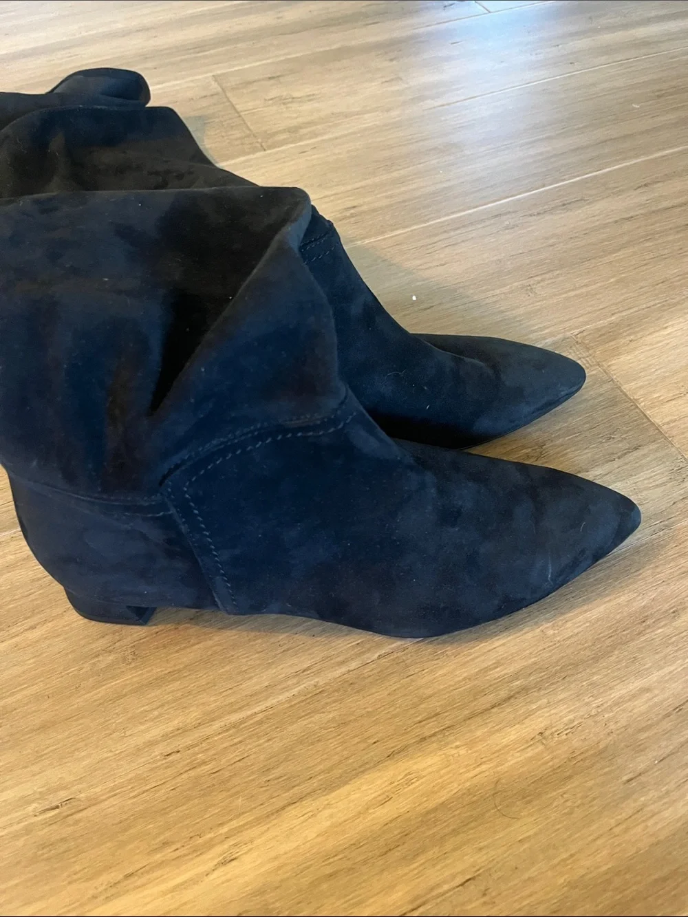 AGL Made in Italy Leather Suede Knee High Slouchy Boots Black 37 1/2 Sz 7